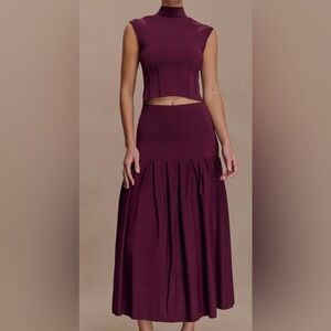 Meshki Plum Skirt Set